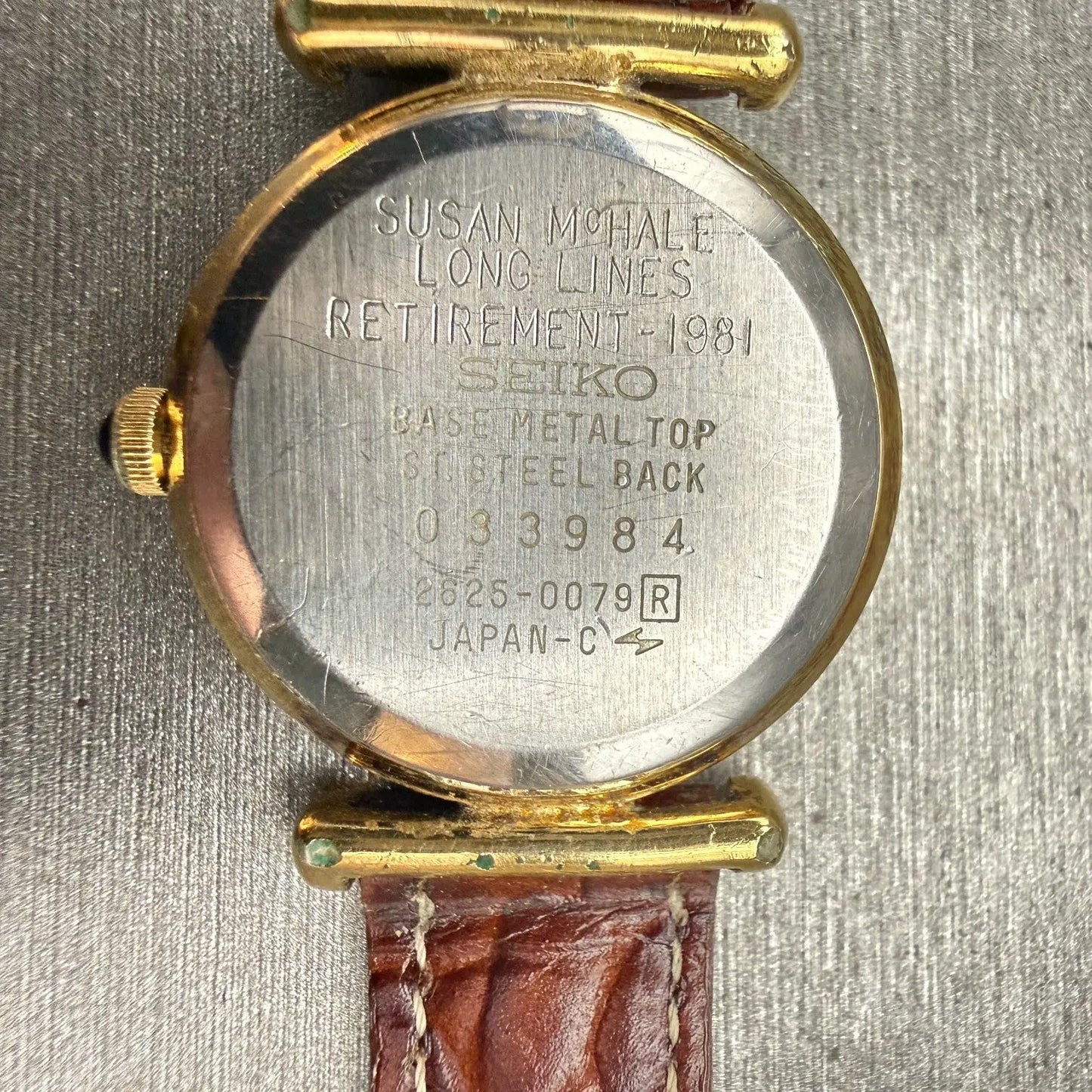 Seiko SQ Watch Women 24mm Champagne Dial Gold Tone Date Round 2625-0079 New Batt10