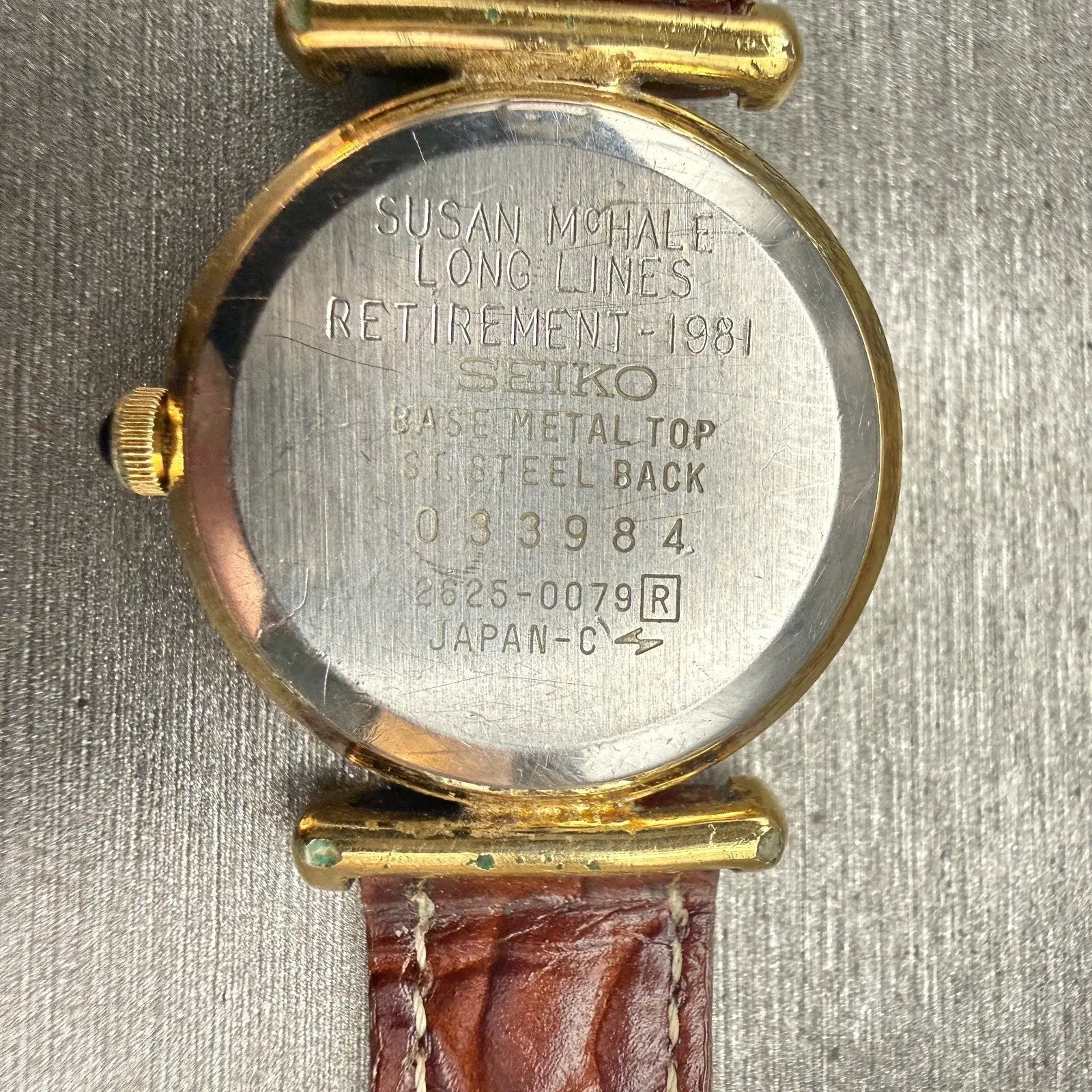Seiko SQ Watch Women 24mm Champagne Dial Gold Tone Date Round 2625-0079 New Batt10