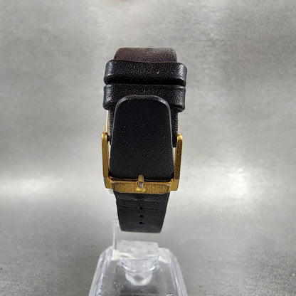 Movado Museum Watch Men 31mm Black Dial Gold Tone Leather Band 87 41 882 PARTS8
