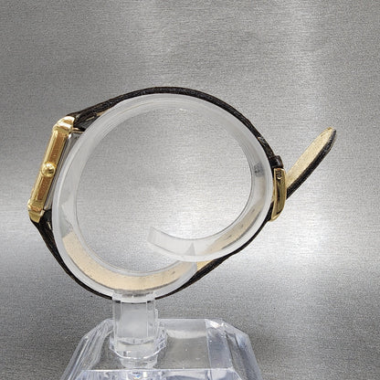Seiko Tank Watch Women 19mm Gold Dial Gold Tone Rectangle 4N005101 New Battery6
