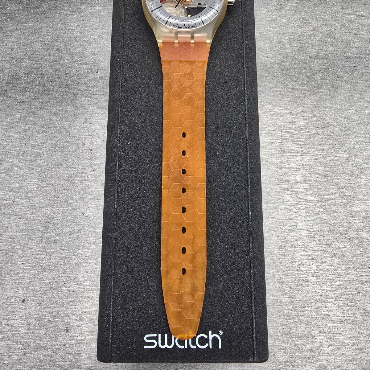 Swatch Musicall Adam Watch Men 34mm Skeleton Dial Alarm SLZ106 New Battery NOS7