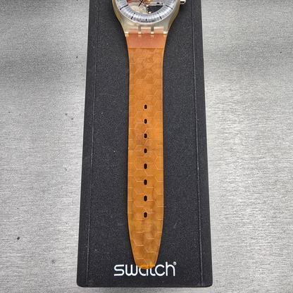 Swatch Musicall Adam Watch Men 34mm Skeleton Dial Alarm SLZ106 New Battery NOS7