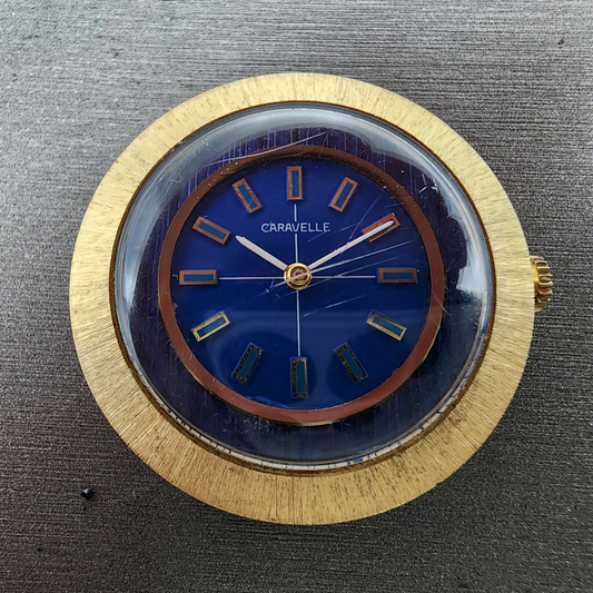Bulova Caravelle Watch Women 32mm Blue Dial Gold Tone Manual Wind Runs VTG0