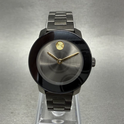Movado Bold Watch Women 25mm Black Dial Black Tone Round 3600326 New Battery0