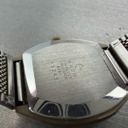 Rado Balboa V Watch Men 32mm Silver Dial Gold Tone Date Rectangle New Battery9