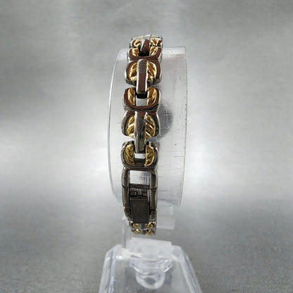 Bulova Watch Women 16mm White Dial Two Tone Oval 98L66 New Battery Vintage7