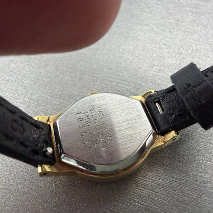 Seiko Watch Women 17mm Champagne Dial Gold Tone Oval 1400-7379 New Battery VTG9