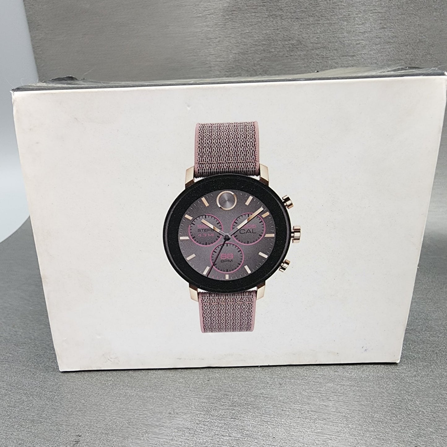 Movado Connect 2.0 40mm Carnation Gold IONPlated Stainless Steel Case with Pink2