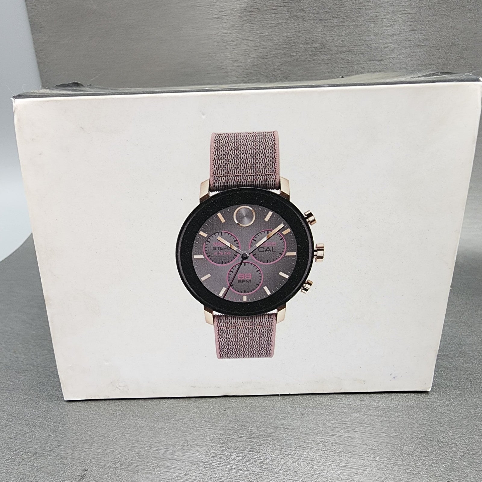 Movado Connect 2.0 40mm Carnation Gold IONPlated Stainless Steel Case with Pink2