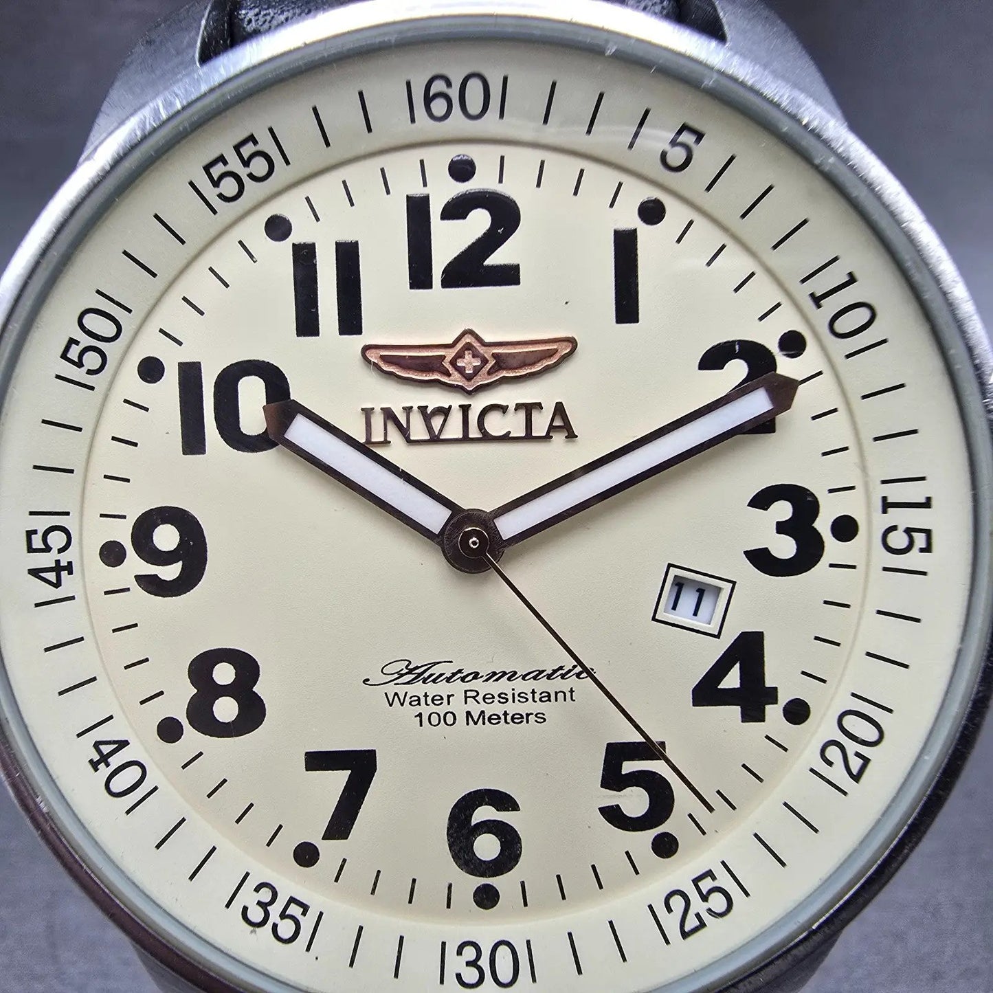 Invicta Force Automatic Watch Men 46mm Cream Dial Steel Date Round 3391 Runs1