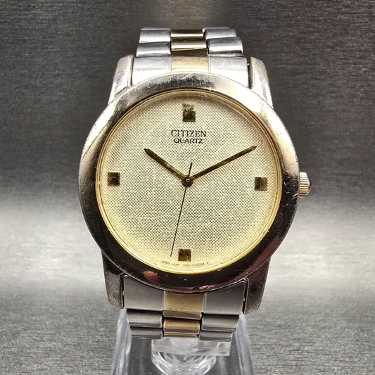 Citizen Watch Men 35mm Champagne Dial Silver Tone Round 1032-S77147 New Battery0