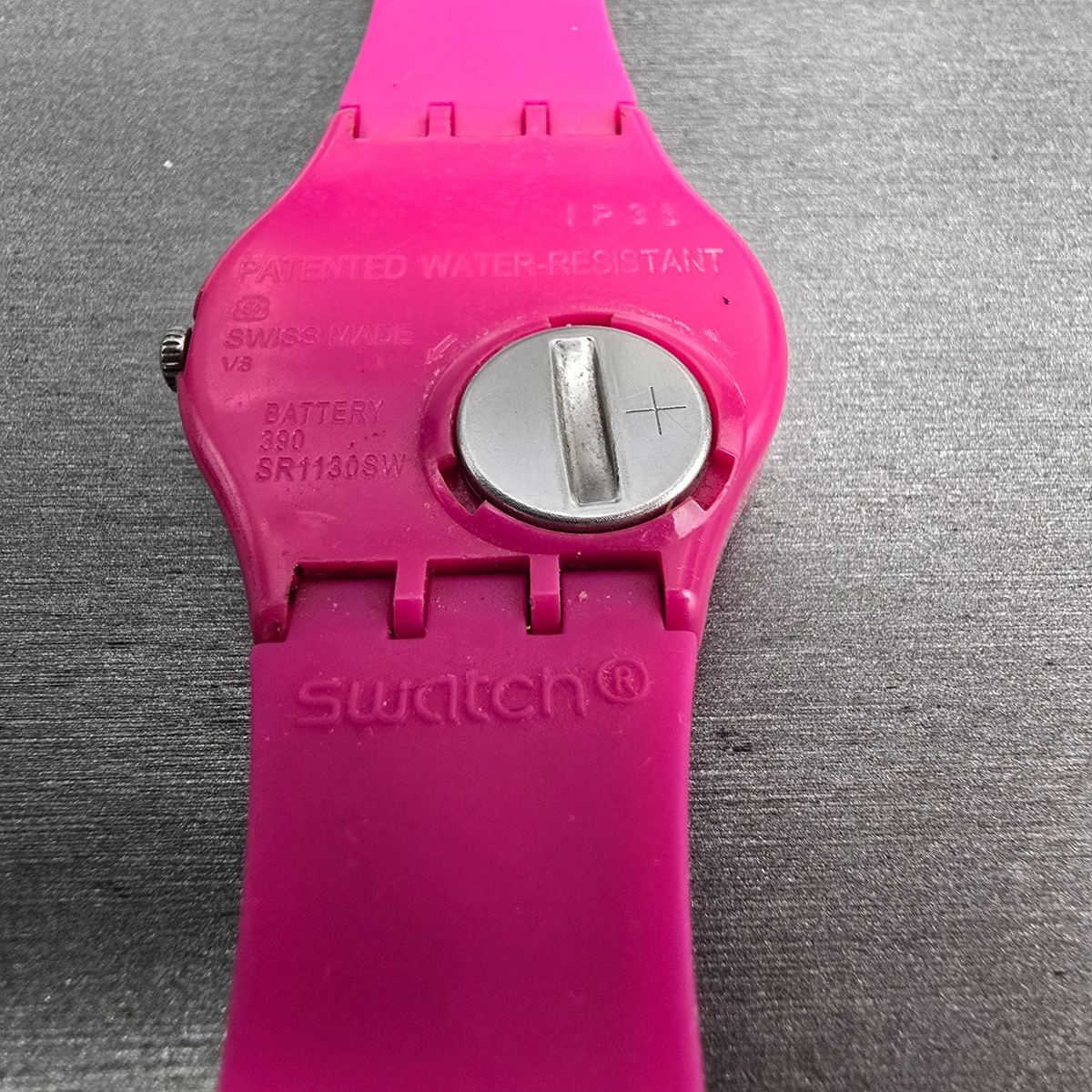 Swatch Deep Pink Watch Men 34mm Pink Dial Pink Tone Round GP139 New Battery READ13
