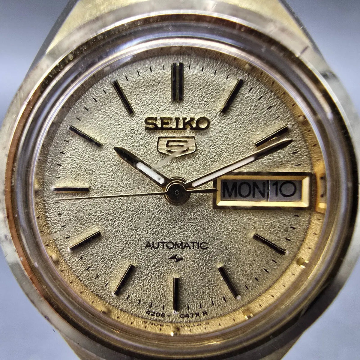 Seiko5 Automatic Watch Women 24mm Gold Dial Gold Tone Daydate 4206-0180 PARTS2
