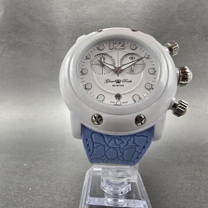 Glam Rock Miami Beach Chronograph Watch Women 46mm White Dial White Date NewBatt5