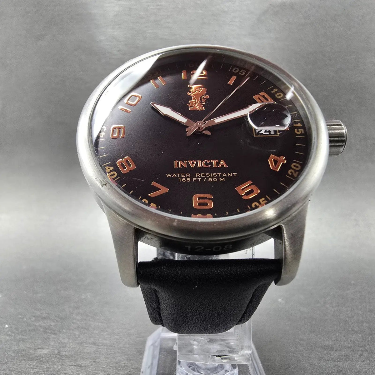 Invicta I Force Watch Men 44mm Black Dial Steel Date Round 12975 New Battery5