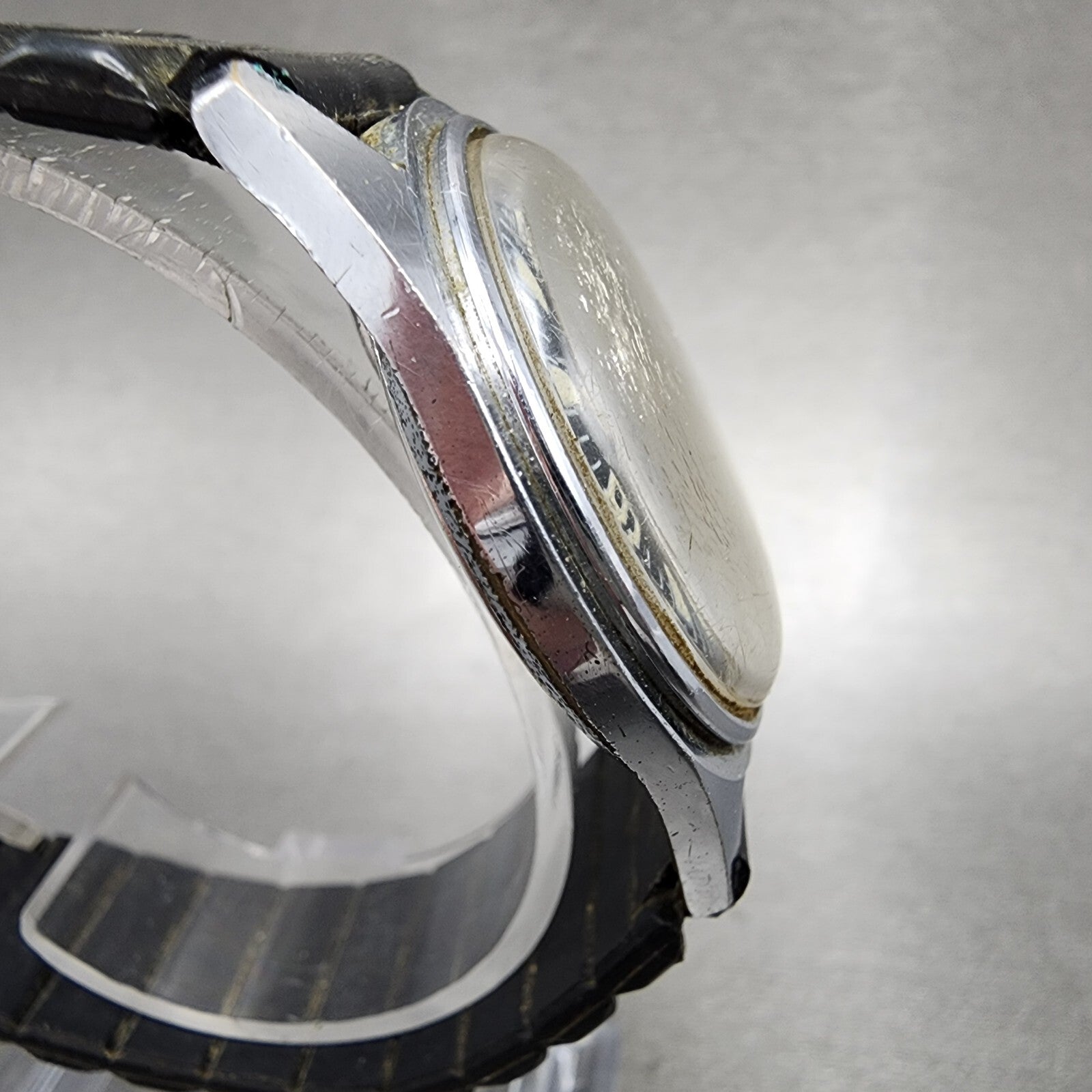 Timex Electric Skin Diver Watch Men 36mm Black Dial Steel Round PARTS4