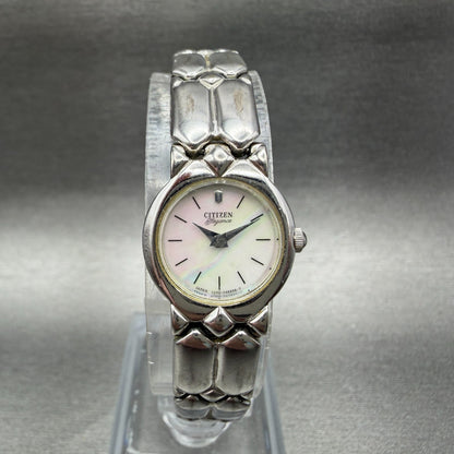 Citizen Watch Women 17mm MOP Dial Silver Tone Round 2200-241991 New Battery VTG0