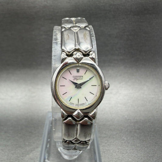 Citizen Watch Women 17mm MOP Dial Silver Tone Round 2200-241991 New Battery VTG0