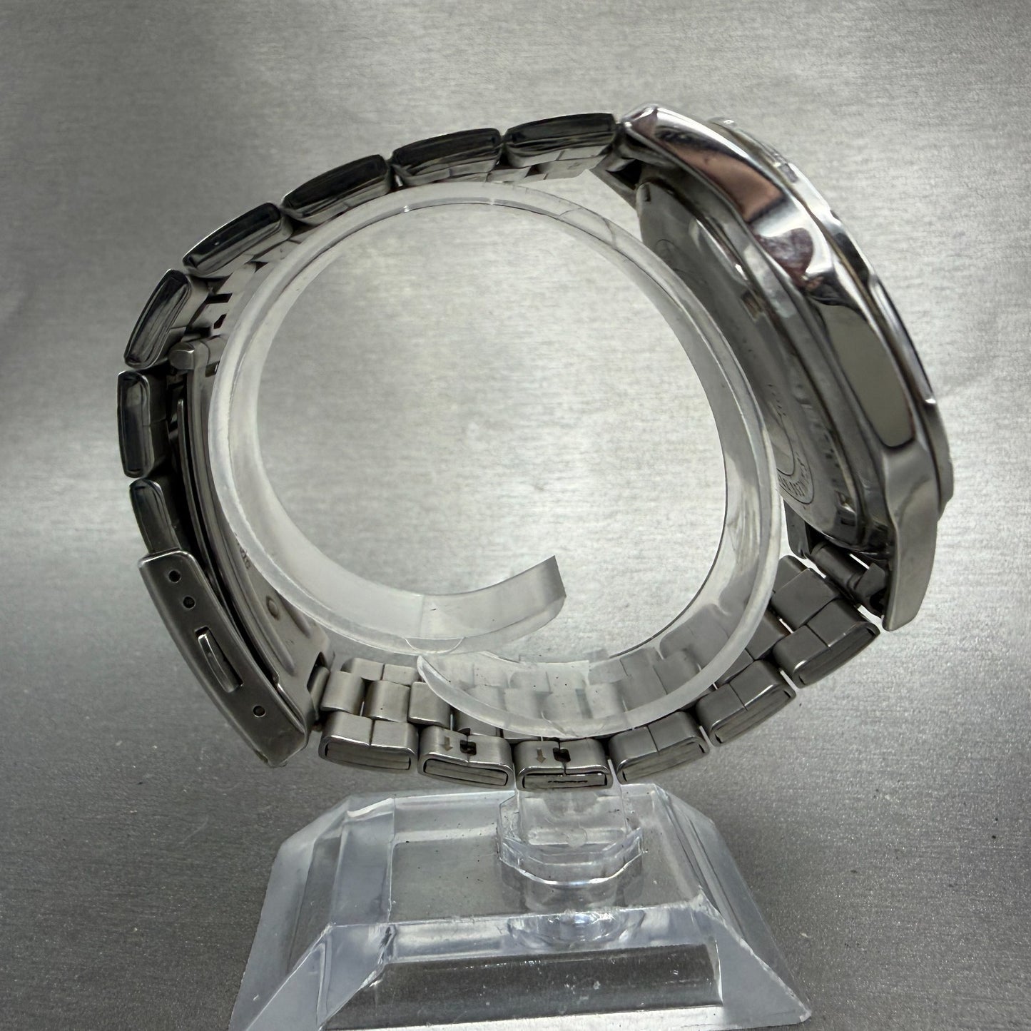 Casio Watch Men 44mm Silver Dial Silver Tone Daydate MTD-100 New Batt Blue Bezel8