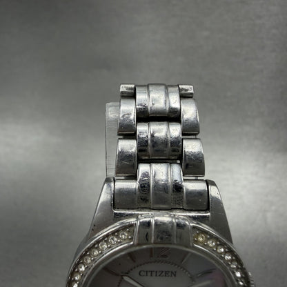 Citizen EcoDrive Watch Women 28mm MOP Dial Silver Tone Round Date Runs4