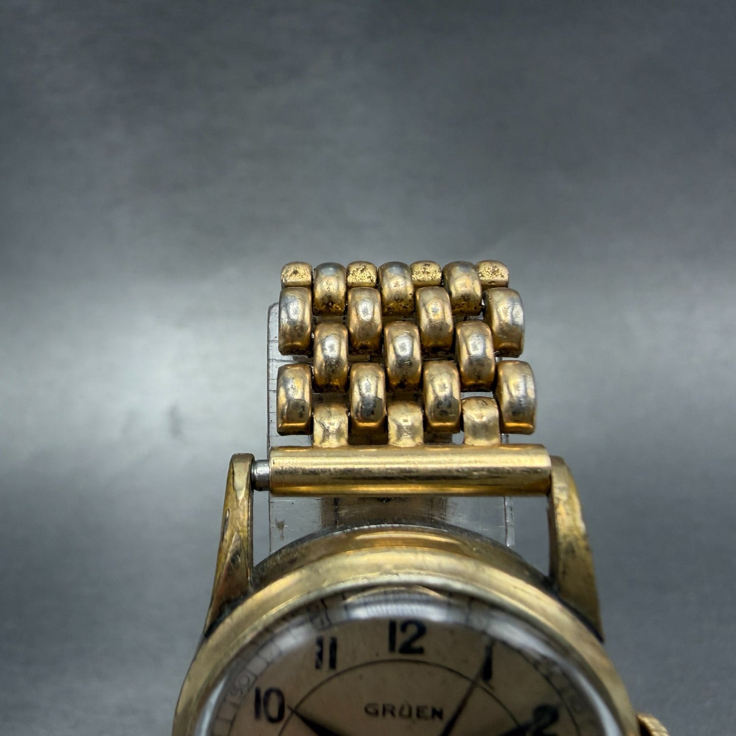 Gruen Military Watch Women 24mm Cream Dial Gold Tone Round Manual Wind READ!!!!!4
