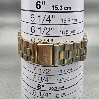 Seiko Watch Men 23mm White Dial Gold Tone Rectangle 4N00-6769 New Battery VTG9