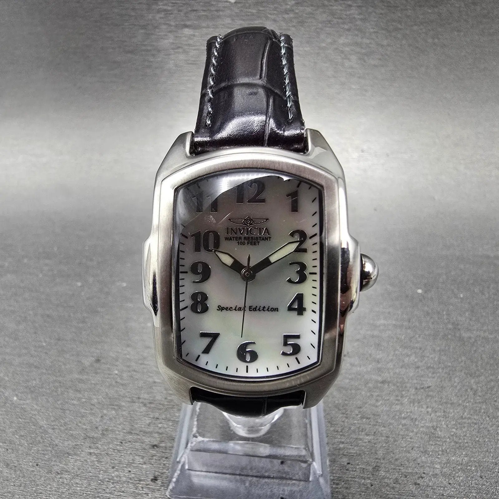 Invicta Lupha Watch Women 29mm MOP Dial Silver Tone Rectangle 0441 New Battery0
