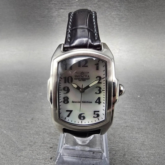 Invicta Lupha Watch Women 29mm MOP Dial Silver Tone Rectangle 0441 New Battery0