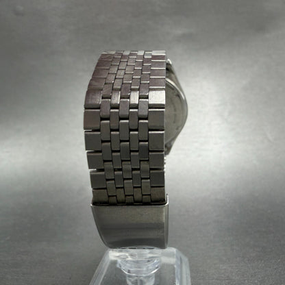 Seiko Alba Watch Men 37mm Black Dial Silver Tone Daydate V743-0a20 New Battery 47