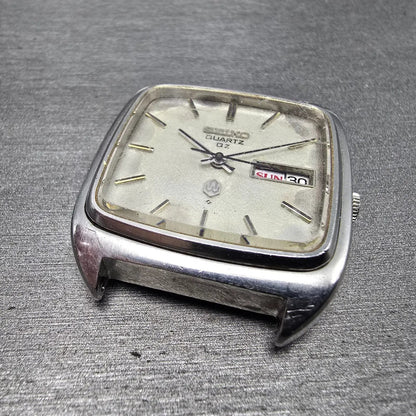 Seiko QZ Watch Men 34mm White Dial Steel Daydate 0923-5000 JDM VTG PARTS7