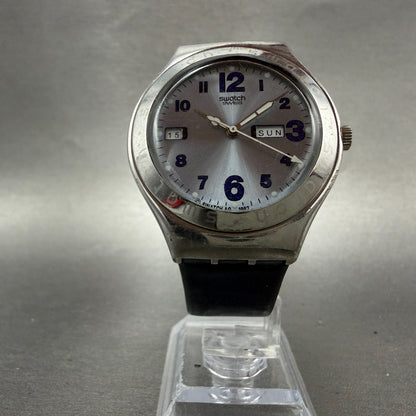 Swatch Irony Inertia Watch Men 37mm Blue Dial Steel Daydate YGS712 New Battery5