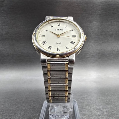 Seiko Alba Watch Men 31mm Ivory Dial Two Tone Round V701-1390 New Battery5