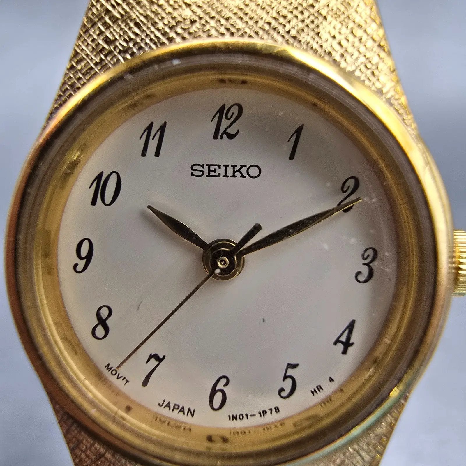 Seiko Watch Women 19mm Cream Dial Gold Tone Round 1N01-0K50 New Battery Vintage1