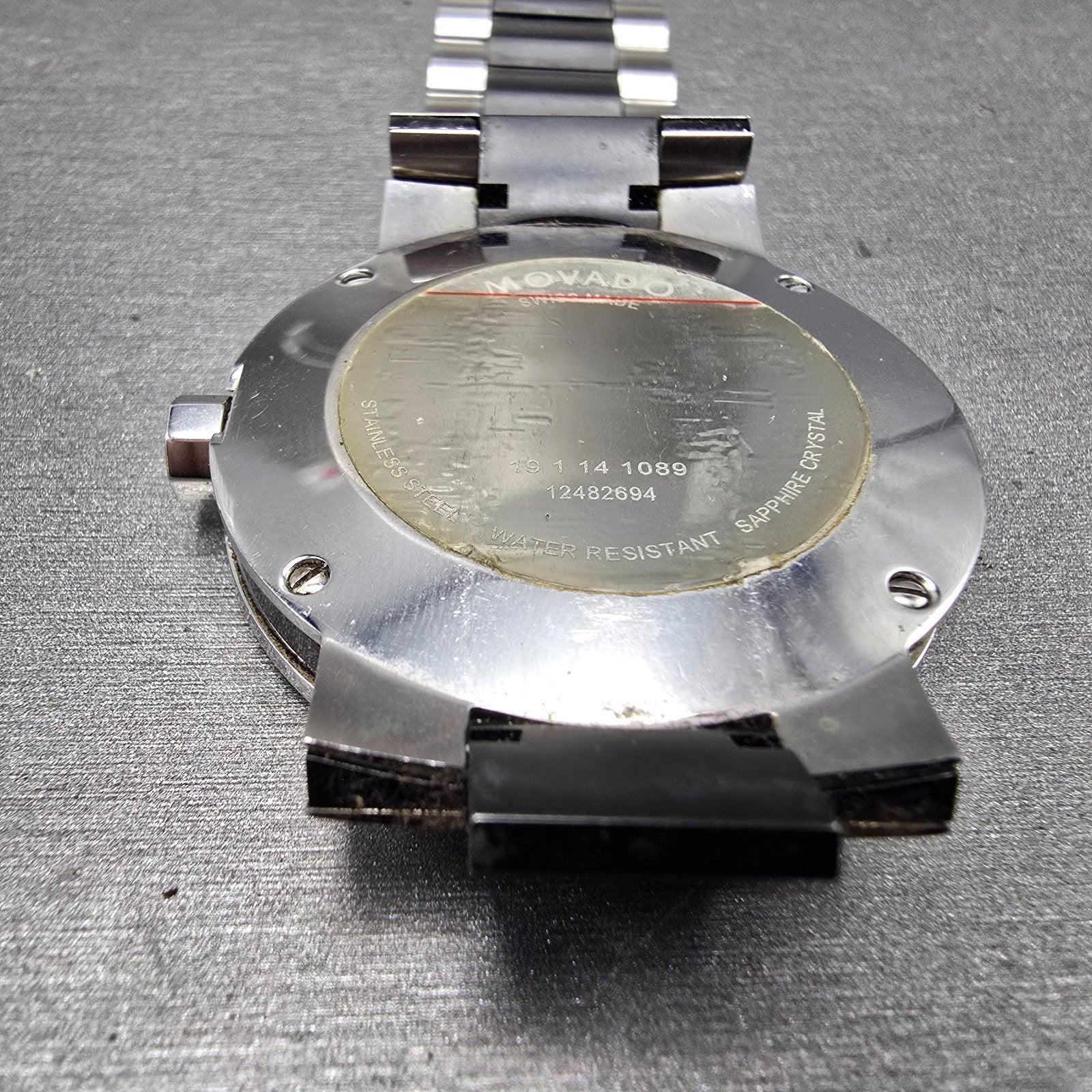 Movado Verto Watch Men 40mm black Dial Silver Tone 19 1 14 1089 New Battery9