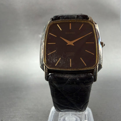 Citizen Exceed Watch Men 28mm Black Dial Gold Tone 2720-272005 New Battery VTG5