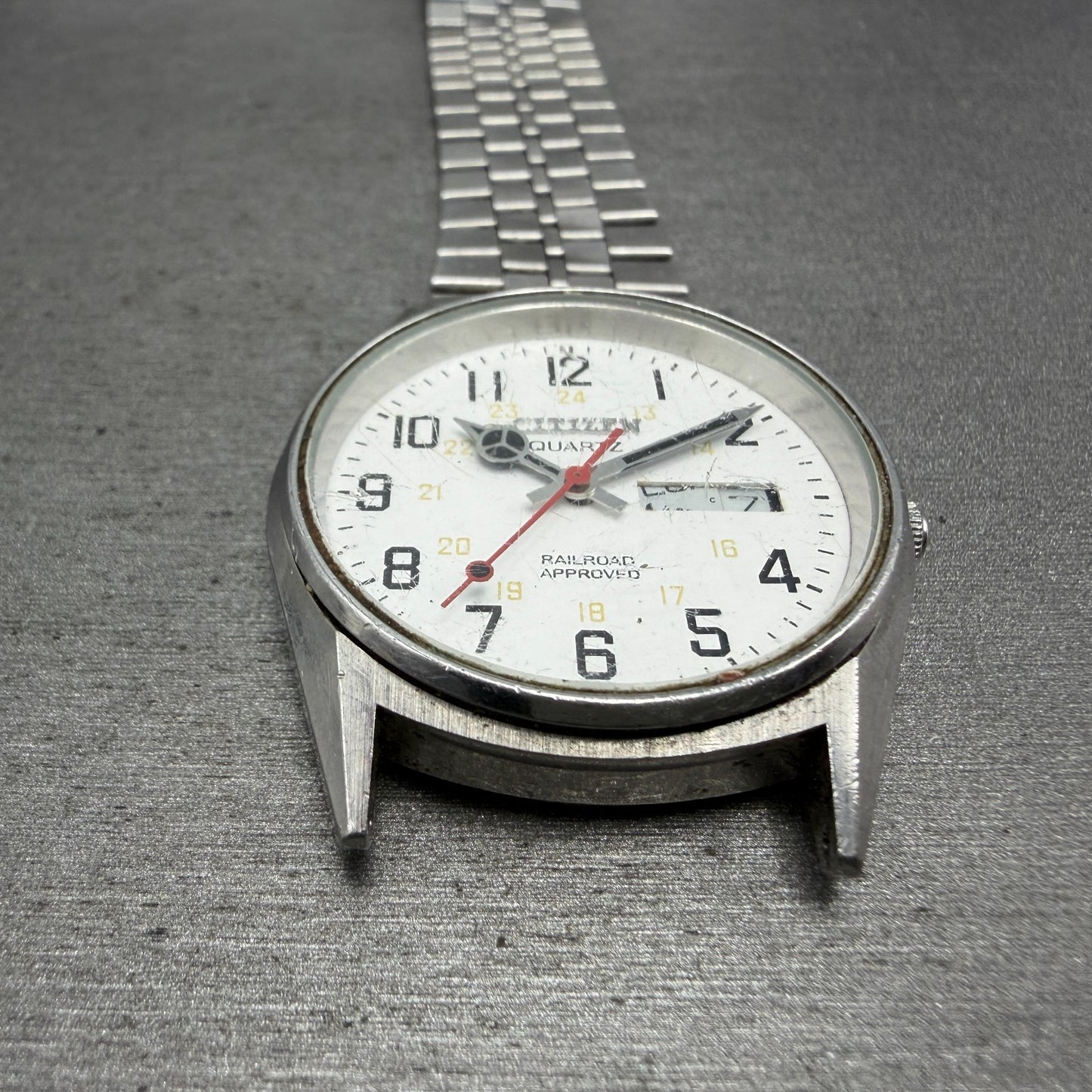 Citizen Railroad Approved Watch Men 35mm White Dial Silver 3801-892053 PARTS3
