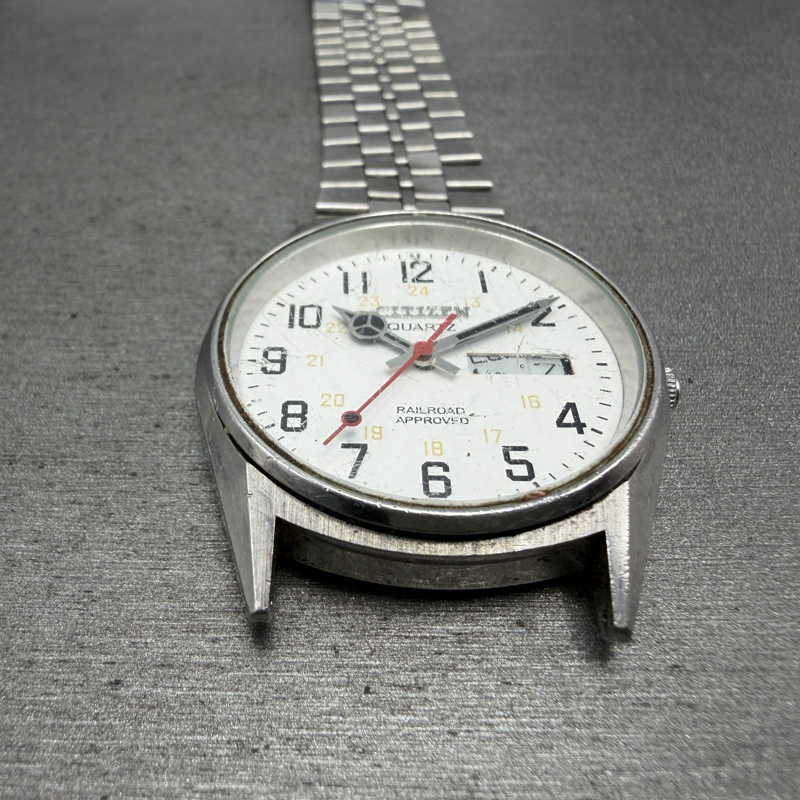 Citizen Railroad Approved Watch Men 35mm White Dial Silver 3801-892053 PARTS3