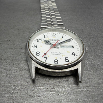 Citizen Railroad Approved Watch Men 35mm White Dial Silver 3801-892053 PARTS3