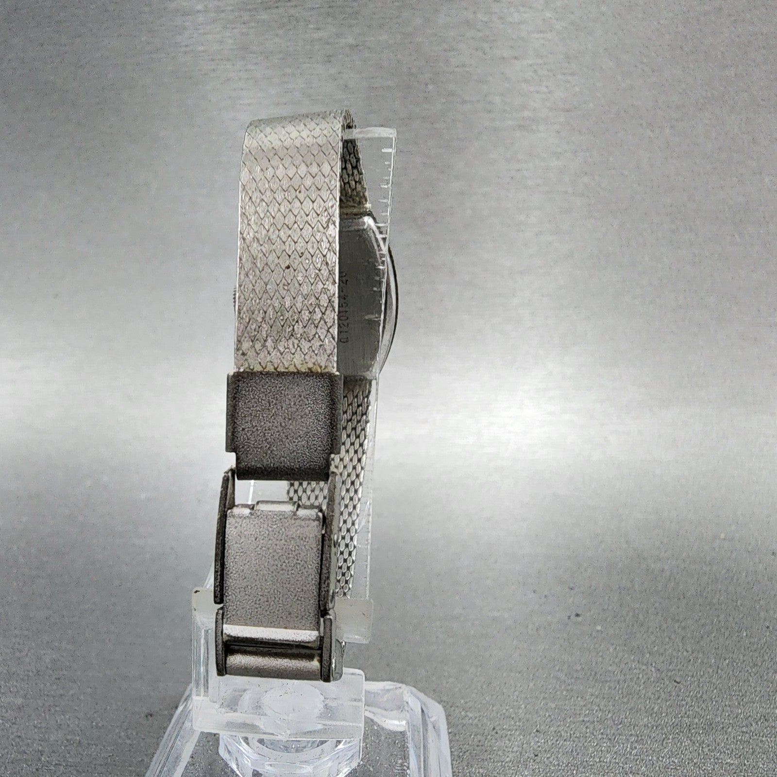Orient Tank Watch Women 19mm White Dial Silver Tone Manal Wind Rectangle Runs7