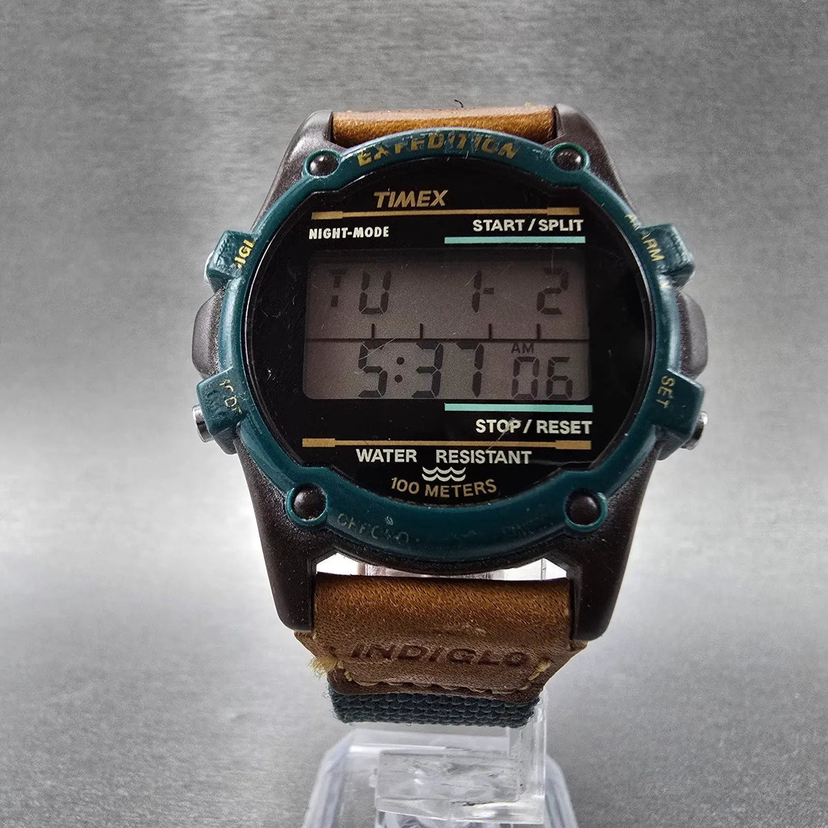 Timex Expedition Watch Men 40mm Digital Brown Green Round Alarm New Battery4