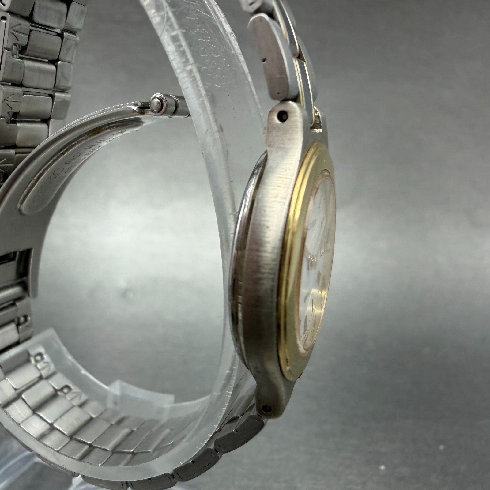 Seiko Creo Watch Women 24mm White Dial Two Tone Date 3E29-0A70 New Battery3