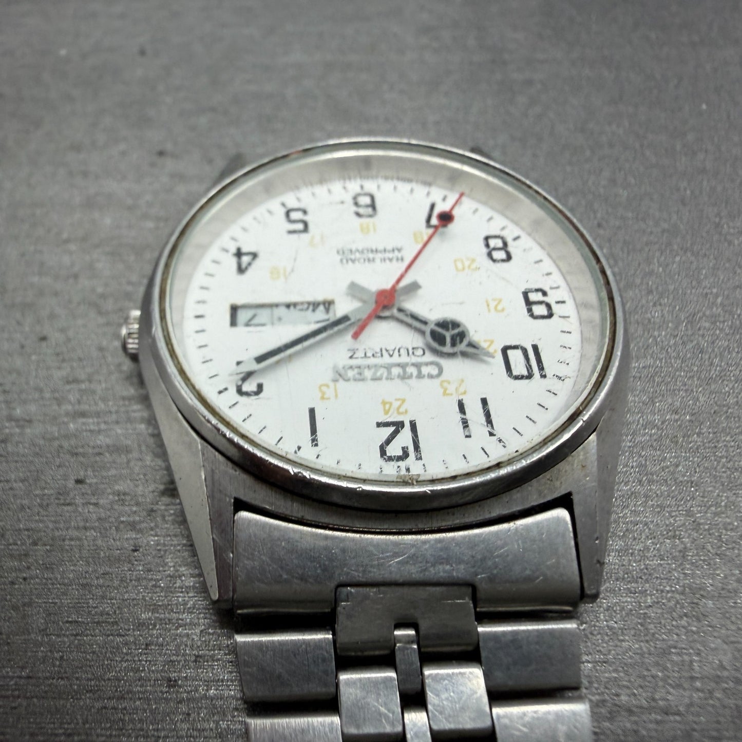 Citizen Railroad Approved Watch Men 35mm White Dial Silver 3801-892053 PARTS5