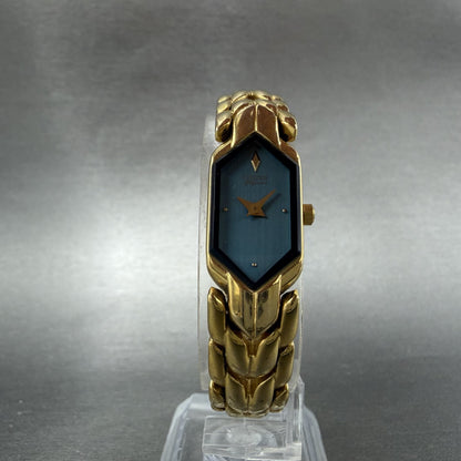 Citizen Elegance Watch Women 13mm Green Dial Gold Tone Hexagon New Battery ABCD5