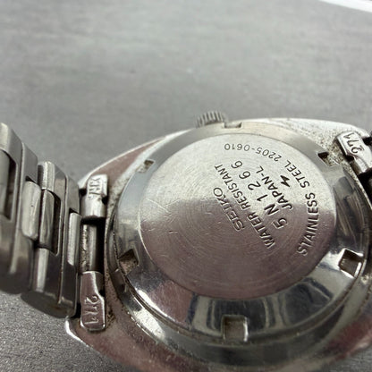 Seiko Automatic Watch Women 28mm Green Dial Silver Tone Date 2205-0610 Runs9