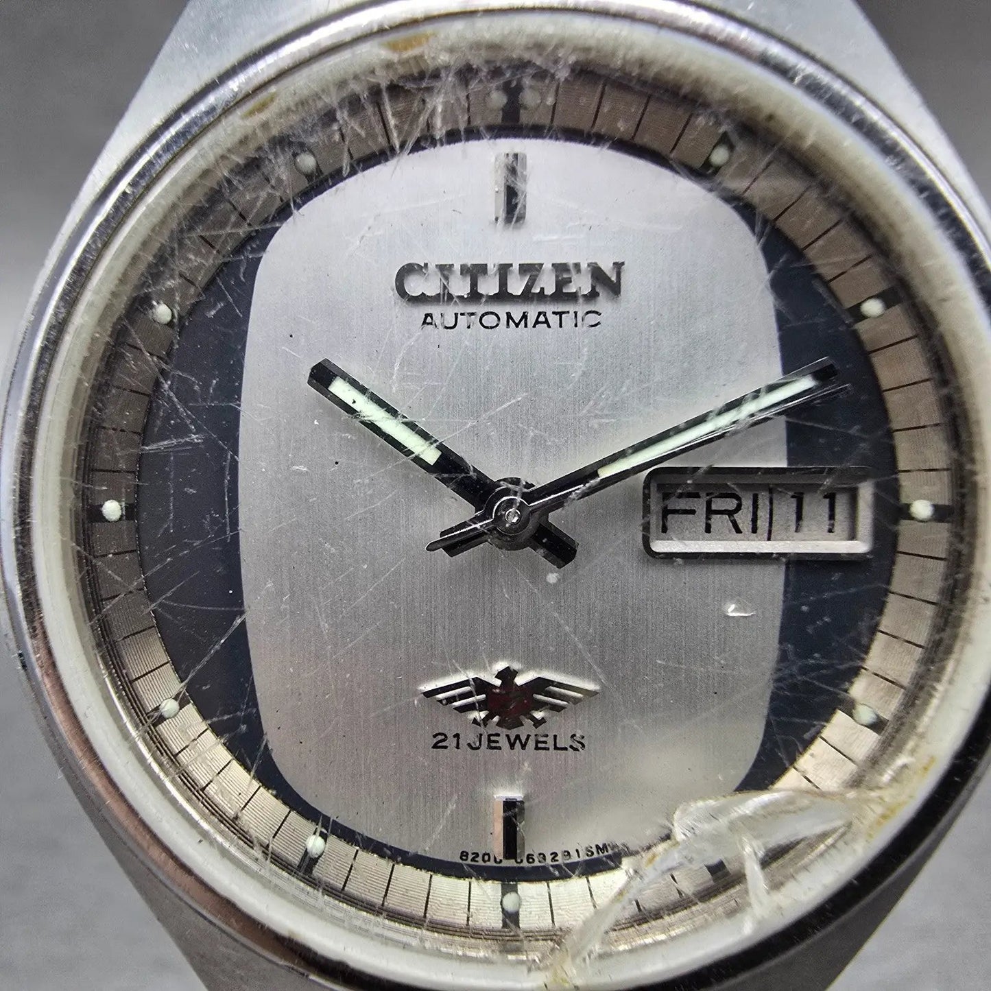 Citizen Eagle 7 Automatic Watch Men 36mm Silver Dial Steel daydate 4-062779 Runs1