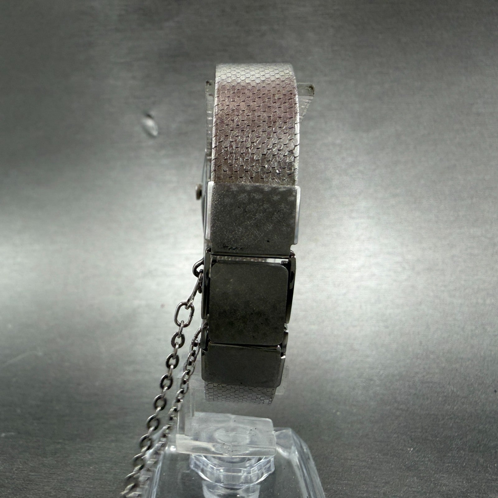 Seiko Tank Watch Women 16mm Silver Dial Silver Tone Rectangle 16-3269 New BattAB7