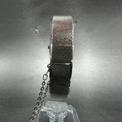 Seiko Tank Watch Women 16mm Silver Dial Silver Tone Rectangle 16-3269 New BattAB7
