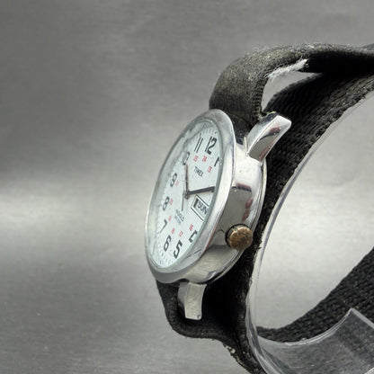 Timex Easy Reader Watch Men 35mm White Dial Silver Tone Daydate T20461 New Batt2