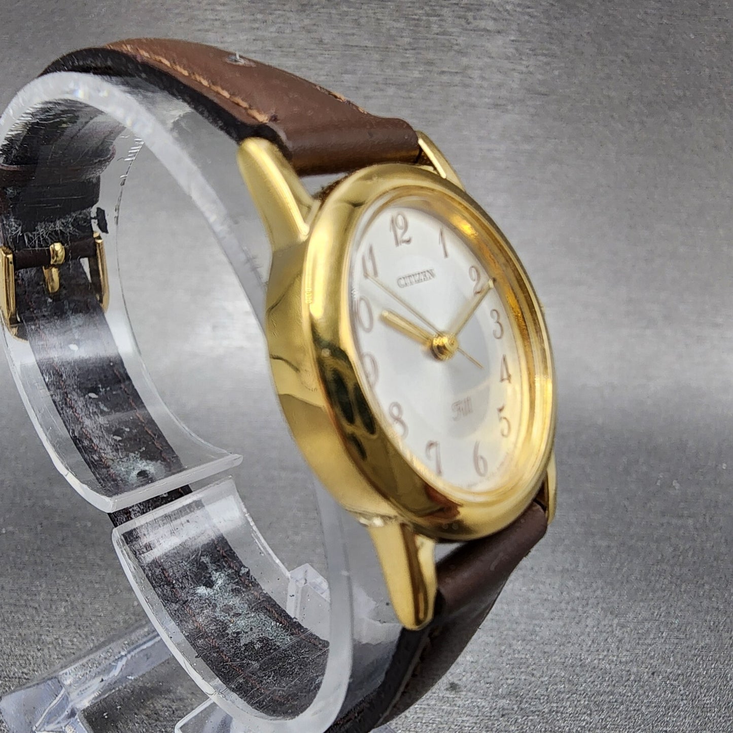 Citizen Fill Watch Women 22mm Silver Dial Gold Tone Oval New Battery3