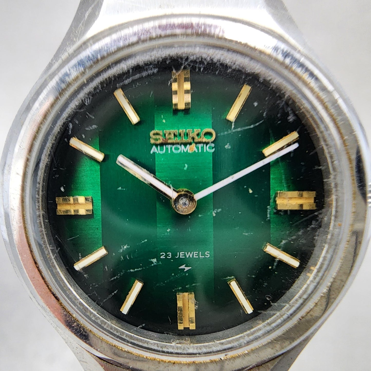 Seiko Automatic Watch Women 27mm Green Dial Silver Tone Round 24110060 Runs1